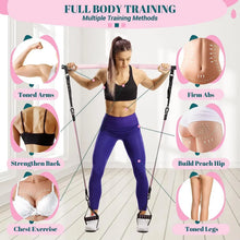 Load image into Gallery viewer, Fitness Yoga Pilates Bar Kit with Resistance Bands Portable Home Gym Pilates Resistance Bar Kit for Women Full Body Workouts