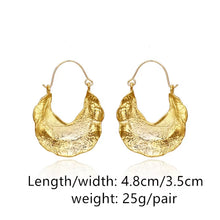 Load image into Gallery viewer, 2020 Retro Gold Color Metal Leaf Stud Earrings Geometric Irregular Plant Earring for Women Girls Party Travel Jewelry