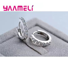Load image into Gallery viewer, Fast Ship Newest Luxury Romantic Women Jewelry 925 Sterling Silver Plated Rhinestone Crystal Hoop Earrings for Women Wholesale