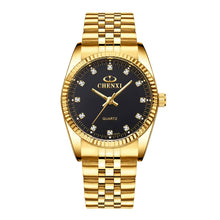 Load image into Gallery viewer, Luxury Couple Watch Golden Fashion Stainless Steel Lovers Watch Quartz Wrist Watches for Women & Men Analog Wristwatch