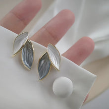 Load image into Gallery viewer, Sweet Leaf Stud Earrings for Women Fresh Blue and White Plant Ear Stud Exquisite Metal Style Earrings Elegant Jewelry Gift