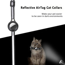 Load image into Gallery viewer, Cat Airtag Holder Collar Breakaway Reflective Strips Adjustable Kitten Collar Waterproof Cat Bell Collar Pet Air Tag Case Collar