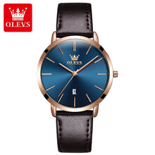 Load image into Gallery viewer, Experience Elegance with the 5869 Ultra Thin Leather Strap Women's Watch - Waterproof Quartz Timepiece for Effortless Style