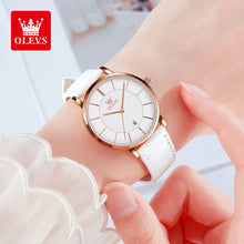 Load image into Gallery viewer, Experience Elegance with the 5869 Ultra Thin Leather Strap Women's Watch - Waterproof Quartz Timepiece for Effortless Style