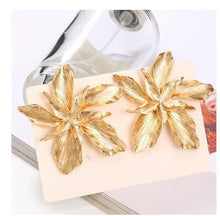 Load image into Gallery viewer, Large Multi Layer Alloy Flower Leaf Earrings for Women Girls Retro Exaggerated Party Elegant Fashion Jewelry Gifts 2023