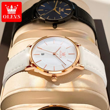 Load image into Gallery viewer, Experience Elegance with the 5869 Ultra Thin Leather Strap Women's Watch - Waterproof Quartz Timepiece for Effortless Style