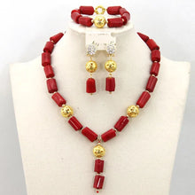 Load image into Gallery viewer, Wonderfu Birthday Gift Natural Coral Beads Necklace Set African Coral Necklace Jewelry Set Cheap Beads ABL534