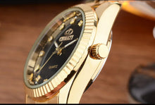 Load image into Gallery viewer, Luxury Couple Watch Golden Fashion Stainless Steel Lovers Watch Quartz Wrist Watches for Women & Men Analog Wristwatch