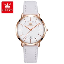 Load image into Gallery viewer, Experience Elegance with the 5869 Ultra Thin Leather Strap Women's Watch - Waterproof Quartz Timepiece for Effortless Style