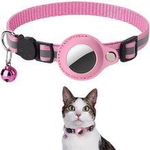 Load image into Gallery viewer, Cat Airtag Holder Collar Breakaway Reflective Strips Adjustable Kitten Collar Waterproof Cat Bell Collar Pet Air Tag Case Collar
