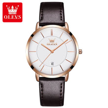 Load image into Gallery viewer, Experience Elegance with the 5869 Ultra Thin Leather Strap Women's Watch - Waterproof Quartz Timepiece for Effortless Style