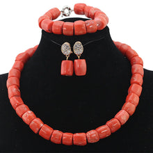 Load image into Gallery viewer, Wonderfu Birthday Gift Natural Coral Beads Necklace Set African Coral Necklace Jewelry Set Cheap Beads ABL534
