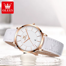 Load image into Gallery viewer, Experience Elegance with the 5869 Ultra Thin Leather Strap Women's Watch - Waterproof Quartz Timepiece for Effortless Style