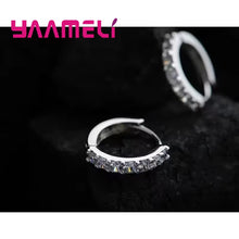 Load image into Gallery viewer, Fast Ship Newest Luxury Romantic Women Jewelry 925 Sterling Silver Plated Rhinestone Crystal Hoop Earrings for Women Wholesale