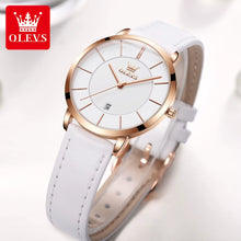 Load image into Gallery viewer, Experience Elegance with the 5869 Ultra Thin Leather Strap Women's Watch - Waterproof Quartz Timepiece for Effortless Style