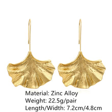 Load image into Gallery viewer, 2020 Retro Gold Color Metal Leaf Stud Earrings Geometric Irregular Plant Earring for Women Girls Party Travel Jewelry