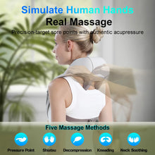 Load image into Gallery viewer, Electric Heated Neck Shoulder Massager Wireless Neck Cervical Back Kneading Massager Shawl Muscle Relaxing Trapezius Massager
