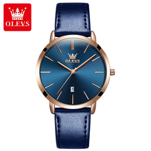 Load image into Gallery viewer, Experience Elegance with the 5869 Ultra Thin Leather Strap Women&#39;s Watch - Waterproof Quartz Timepiece for Effortless Style
