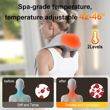 Load image into Gallery viewer, Electric Heated Neck Shoulder Massager Wireless Neck Cervical Back Kneading Massager Shawl Muscle Relaxing Trapezius Massager

