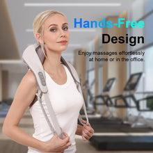 Load image into Gallery viewer, Electric Heated Neck Shoulder Massager Wireless Neck Cervical Back Kneading Massager Shawl Muscle Relaxing Trapezius Massager
