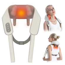 Load image into Gallery viewer, Electric Heated Neck Shoulder Massager Wireless Neck Cervical Back Kneading Massager Shawl Muscle Relaxing Trapezius Massager

