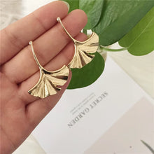 Load image into Gallery viewer, High Quality Elegant Ginkgo Leaf Earrings Gold Color Leaf Shape Stud Earrings for Trendy Women Party Jewelry Best Gift for Mom
