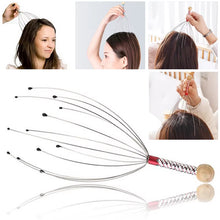 Load image into Gallery viewer, 1PC Octopus Head Massager Stainless Steel Engraved Head Relaxer Brain Massage Claw Scalp Scratcher Itch Reliever Random Color

