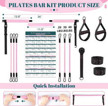 Load image into Gallery viewer, Fitness Yoga Pilates Bar Kit with Resistance Bands Portable Home Gym Pilates Resistance Bar Kit for Women Full Body Workouts
