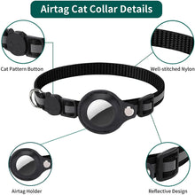 Load image into Gallery viewer, Cat Airtag Holder Collar Breakaway Reflective Strips Adjustable Kitten Collar Waterproof Cat Bell Collar Pet Air Tag Case Collar
