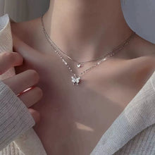 Load image into Gallery viewer, New Shiny Butterfly Necklacefor Women Ladies Exquisite Double Layer Clavicle Chain Pendant Necklace Fashion Jewelry Gift
