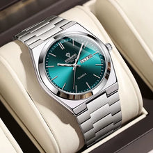 Load image into Gallery viewer, Watches for Man Light Luxury Brand Stainless Steel Double Calendar Waterproof Male Business Leisure Fashion Quartz Clock Watch
