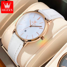 Load image into Gallery viewer, Experience Elegance with the 5869 Ultra Thin Leather Strap Women&#39;s Watch - Waterproof Quartz Timepiece for Effortless Style
