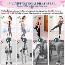 Load image into Gallery viewer, Fitness Yoga Pilates Bar Kit with Resistance Bands Portable Home Gym Pilates Resistance Bar Kit for Women Full Body Workouts
