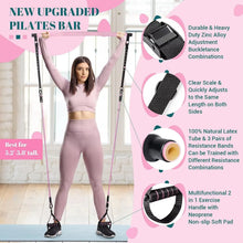 Load image into Gallery viewer, Fitness Yoga Pilates Bar Kit with Resistance Bands Portable Home Gym Pilates Resistance Bar Kit for Women Full Body Workouts
