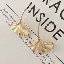 Load image into Gallery viewer, High Quality Elegant Ginkgo Leaf Earrings Gold Color Leaf Shape Stud Earrings for Trendy Women Party Jewelry Best Gift for Mom
