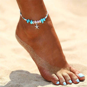 Boho Crystal Starfish Anklet Ankle Bracelet