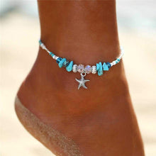 Load image into Gallery viewer, Boho Crystal Starfish Anklet Ankle Bracelet
